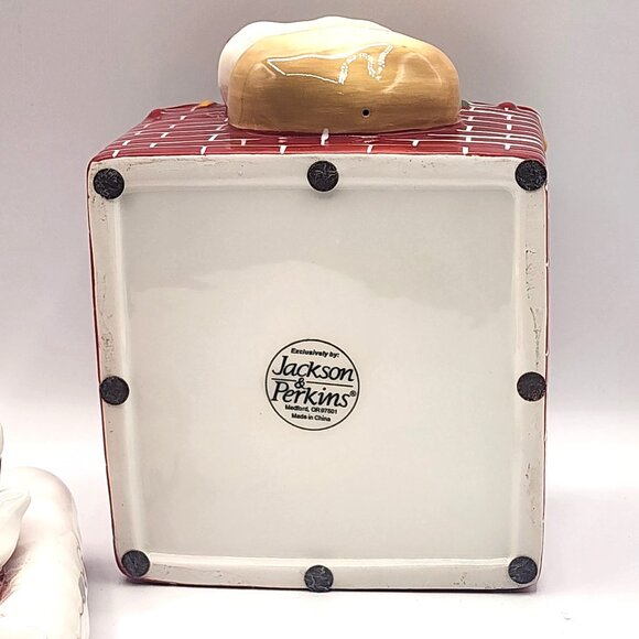 Vtg Santa Down the Chimney Cookie or Candy Jar Ceramic Jackson & Perkins Holiday - Picture 11 of 11